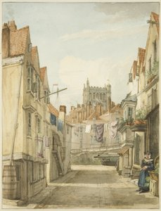 Aldersey Lane (tužka a akvarel na papíře) od George Orleans Delamotte