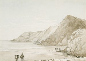 Caswell Bay (akvarel a tužka na papíře) od George Orleans Delamotte