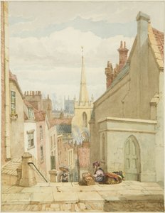 Queen Street [později Christmas Steps] (tužka a akvarel na papíře) od George Orleans Delamotte