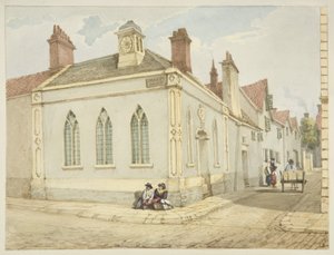 Kaple Nejsvětější Trojice a Almshouse (tužka a akvarel na papíře) od George Orleans Delamotte