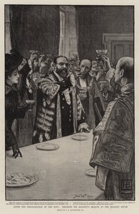 Po Provolání krále, pití Jeho Veličenstva Zdraví v Mansion House od George Percy Jacomb Hood