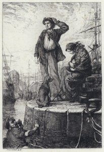 Emigranti v Liverpoolu (lept) od George Percy Jacomb Hood