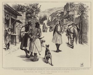Ilustrující příběh vinobraní od E F Bensona od George Percy Jacomb Hood