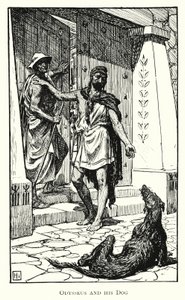 Odyssea: Odysseus a jeho pes (rytina)