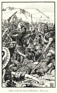 Ilias: Boj kolem těla Patroklose (rytina) od George Percy Jacomb Hood