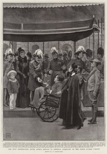 Král rozdává jihoafrické medaile imperiálnímu rytíři na přehlídce koňských stráží