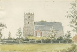 High Offley Church: malba vodovými barvami, 1821