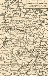 Mapa k ilustraci bitvy na Sommě, 1919.