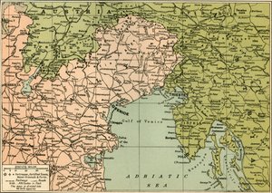 Mapa italské bojové fronty, 1919.