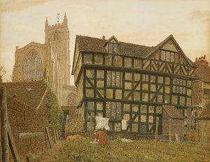 Kostel a starověký neobydlený dům v Ludlow, 1871-72
