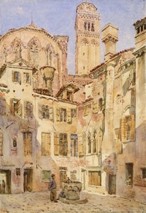 Kostel Frari, Benátky, z Campiello San Rocco, 1854