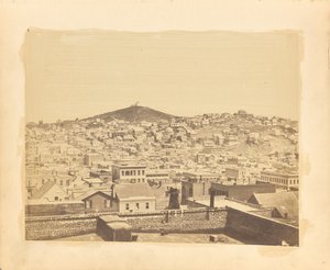 Pohled na ulici Stockton Street a Telegraph Hill z rohu ulic Stockton Street a Sacramento Street. od George R. Fardon