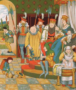 Rumpelstiltskin přijíždí, aby si jako odměnu vyžádal prvorozené dítě princezny, 1882