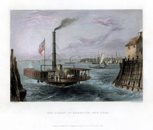 Trajekt v Brooklynu, New York, USA, 1838. od George Richardson
