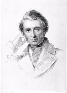 Portrét Johna Ruskina (1819-1900) vyrytý Francisem Hollem (1815-84) od George Richmond