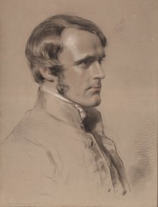 Rev. John Jackson, 1853 (černá, červená a bílá křída na papíře)