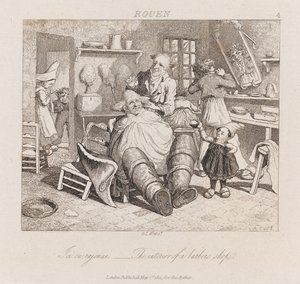 Holičství, Rouen, kolem roku 1821 (lept)