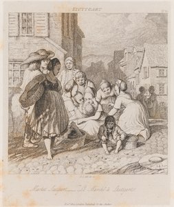 Market, Stuttgart, kolem 1821 (lept)
