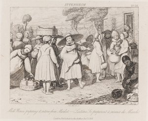 Milk Women, Ittenheim, kolem roku 1821 (lept) od George Robert Lewis