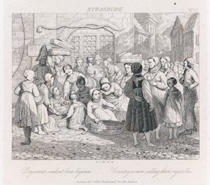 Rolníci Selling, Štrasburk, kolem roku 1821 (lept) od George Robert Lewis