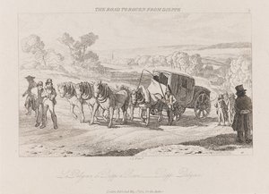 Cesta do Rouen z Dieppe, Diligence, ca. 1821 (lept)