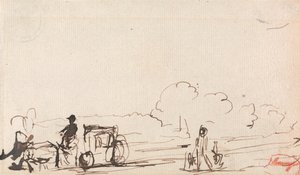 Kočár na venkovské silnici od George Romney