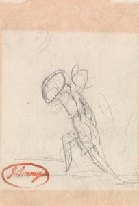 Postava s štítem při útoku od George Romney