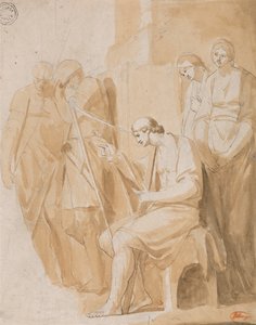 David hraje na harfu od George Romney