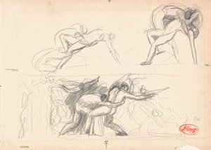 Studie kompozice postavy; Peklo od George Romney