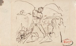 Kompozice obrazu; pravděpodobně Samson a Delila od George Romney