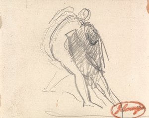 Postava podpírající omdlévající postavu od George Romney