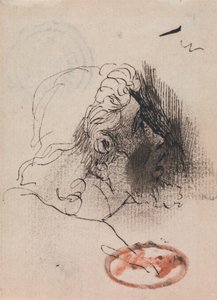 Hlava muže z profilu od George Romney