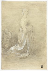 Klečící žena, sedící matka a dítě od George Romney