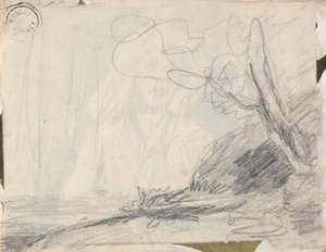 Krajinová studie k obrazu „Titaniiny družky honící netopýry“ od George Romney