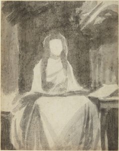 Portrétní studie lady Hamiltonové jako svaté Cecílie od George Romney