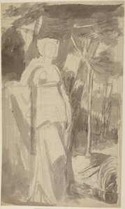 Portrétní studie slečny Francis Woodleyové od George Romney