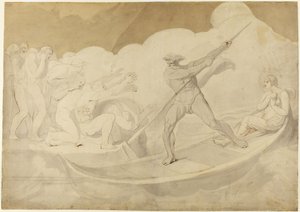 Psyche přeplula řeku Styx – Apuleius, Zlatý osel, VI, 18 od George Romney