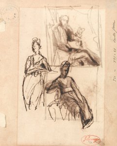 Sedící muž a sedící žena od George Romney