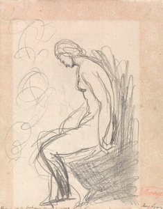 Sedící nahá žena od George Romney