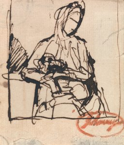 Sedící žena: Harrisová od George Romney