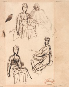 Sedící žena: Tři studie od George Romney