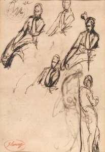 Sedící a stojící postavy od George Romney