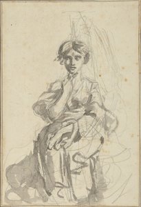 Sedící ženská postava od George Romney