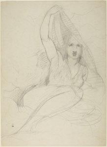 Sedící žena, která odhaluje své tělo od George Romney