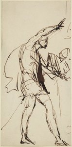 Náčrt postavy Macbetha ve scéně s hostinou z dramatu Macbeth od George Romney