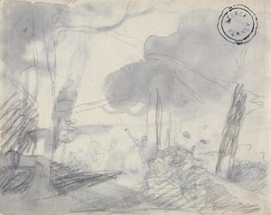 Náčrt stromů od George Romney
