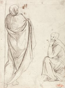 Stojící postava a sedící postava od George Romney