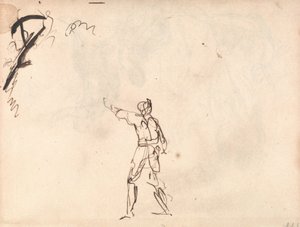 Stojící postava se zdviženou paží od George Romney