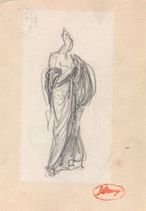 Stojící žena s klasickou drapérií od George Romney