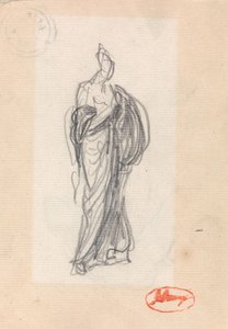 Stojící žena s klasickým drapérií od George Romney
